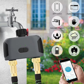 2-Outlet WiFi Smart Garden Watering Timer