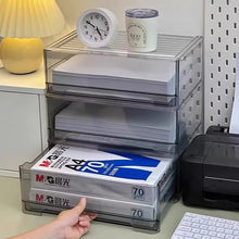 Transparent A4 Acrylic & Aluminum Desktop File Drawer